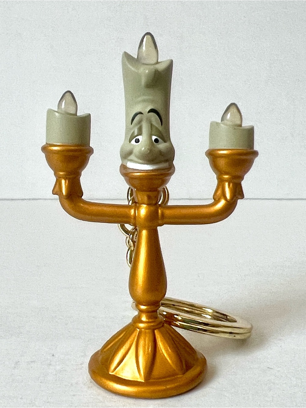 Disney Gold and Cream Lumière Candelabra Keychain Bag Charm